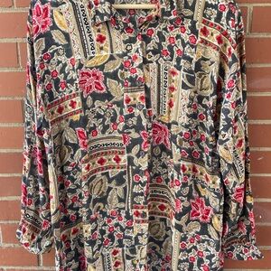 Vintage Lainey Stewart Floral Maternity Shirt